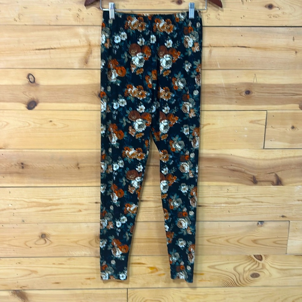 EUC boutique floral peony rose print super soft LLR leggings yoga pants XL